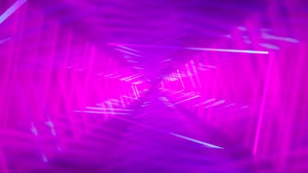 Abstract Tunnel Neonlichten Animatie — Stockvideo