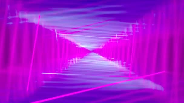 Abstract Tunnel Neonlichten Animatie — Stockvideo