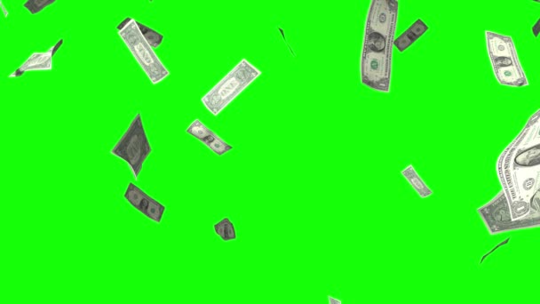 Falling Dollar Bills Animation Rain Effect Great Topics Financial Success — Stock Video