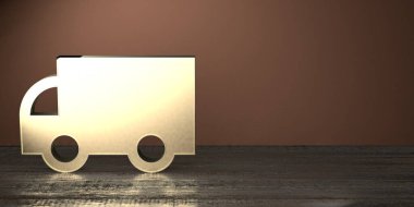 Kamyon şekli - satış / sigorta konsepti - 3D görüntüleme