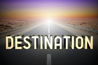 Varış konsepti, yol - 3d oluşturma