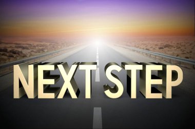 Sonraki adım konsept, yol - 3d canlandırma