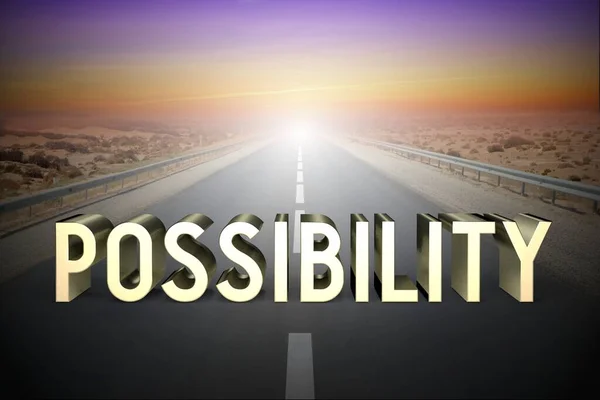 Possibility Concept Road Rendering — ストック写真