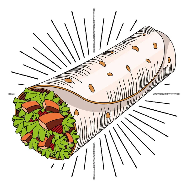 Tortilla Wrap Εικονογράφηση Κλιματισμός — Διανυσματικό Αρχείο