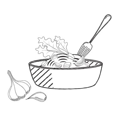 Makarna / nuddles - vektör illüstrasyonu