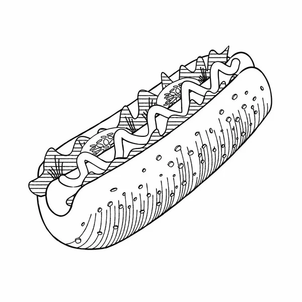 Hot Dog Μουστάρδα Διανυσματική Απεικόνιση — Διανυσματικό Αρχείο