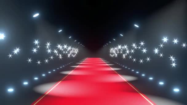 Red Carpet Flash Lights Animation Show Paparazzi Concept — 비디오