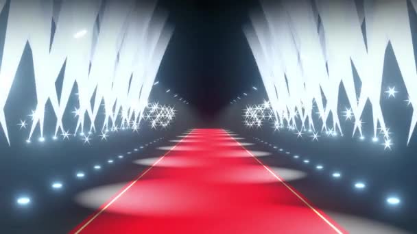 Red Carpet Flash Lights Stage Lights Animation Show Paparazzi Concept — 비디오