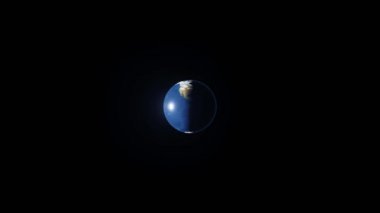 3D 4k Dünya 'yı döndürüyor. Yaklaşıyor. Bu görüntünün elementleri Nasa tarafından döşenmiştir