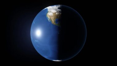 3D 4k dönen Dünya - siyah arka planda izole edilmiş. Bu görüntünün elementleri Nasa tarafından döşenmiştir