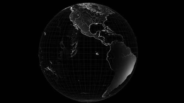 Roterande Skiss Jorden Runt Världen Konceptet Delar Denna Bild Som — Stockvideo