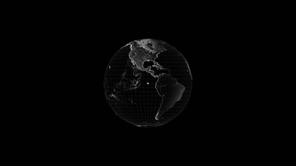 4K旋转轮廓地球 越来越近 Nasa提供的图片元素 — 图库视频影像