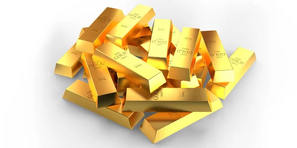 Gold Ingots Bank Treasure Weath Concept Illustration — Stock Photo, Image