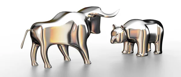 Toro Oso Mercado Finanzas Concepto Acciones Ilustración — Foto de Stock