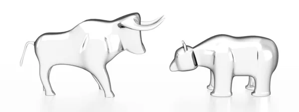 Taureau Ours Concept Marché Finance Stock Illustration — Photo