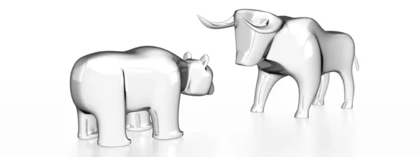 Toro Oso Mercado Finanzas Concepto Acciones Ilustración — Foto de Stock