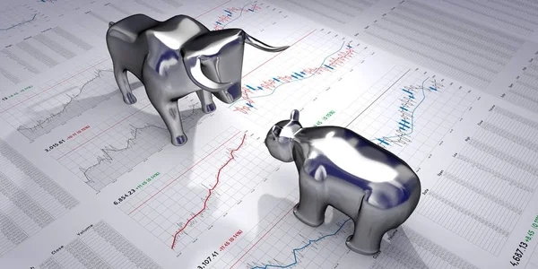 Bull Bear Financial Data Chart Market Stock Conception Illustration — 스톡 사진