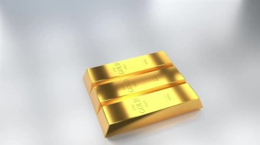 Falling gold ingots - treasure/ wealth concept - 4k 3D animation