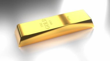 Gold ingot - treasure/ wealth concept - 4k 3D animation