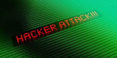 Hacker saldırısı - ikili kod kavramı - 3D illüstrasyon