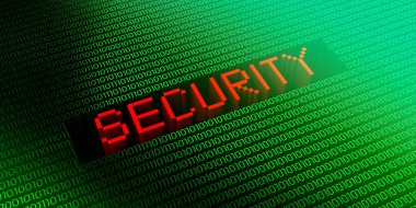 Güvenlik - ikili kod kavramı - 3D illüstrasyon