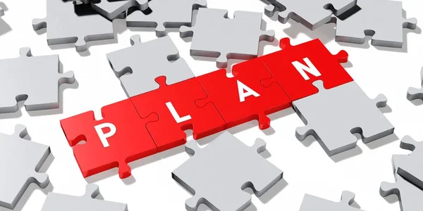 Plan Legpuzzels Concept Illustratie — Stockfoto