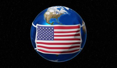 Küresel pandedmik koronavirüs / grip salgını - Usa - 3 boyutlu illüstrasyon