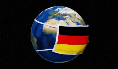 Küresel pandedmik koronavirüs / grip salgını - Almanya - 3D illüstrasyon