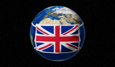 Küresel pandedmik koronavirüs / grip salgını - Büyük Britanya - 3 boyutlu illüstrasyon