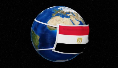 Küresel pandedmik koronavirüs / grip salgını - Mısır - 3D illüstrasyon