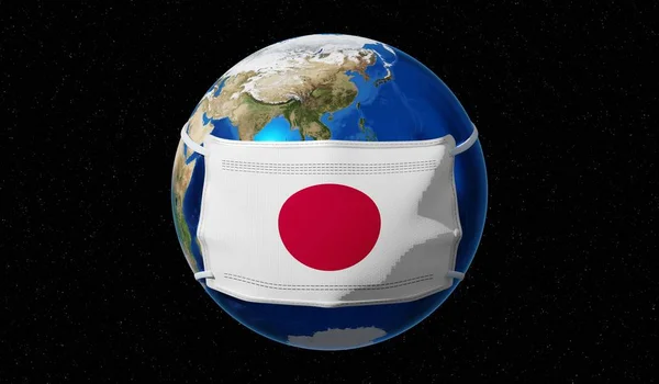 Globális Pandedmikus Koronavírus Influenza Járvány Japán Illusztráció — Stock Fotó