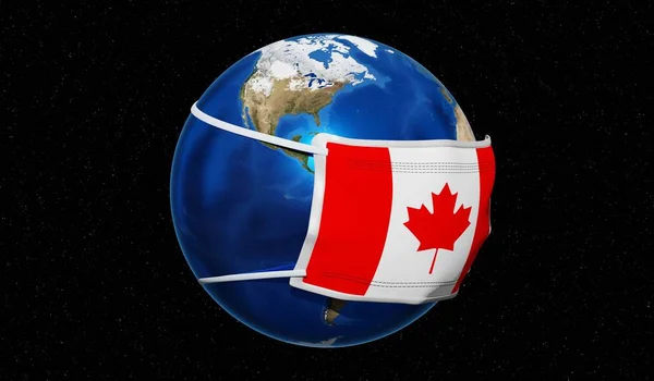 Глобальная Вспышка Пандемического Коронавируса Гриппа Канада Иллюстрация — стоковое фото