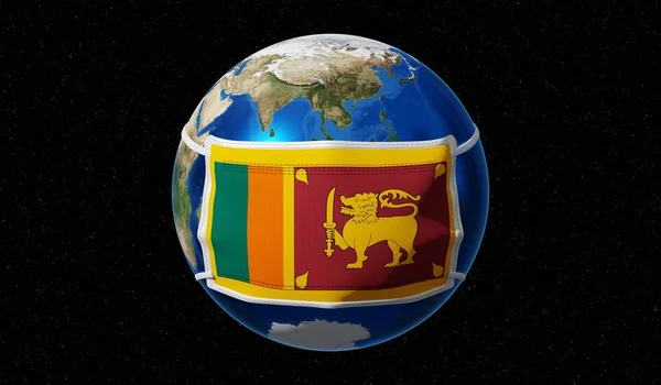 Globális Pandedmikus Koronavírus Influenzajárvány Srí Lanka Illusztráció — Stock Fotó