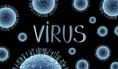 Virüs konsepti - Coronavirus, Covid-19 - 3d illüstrasyon