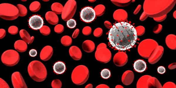 Coronavirus Covid Кров Яні Клітини Ілюстрація — стокове фото