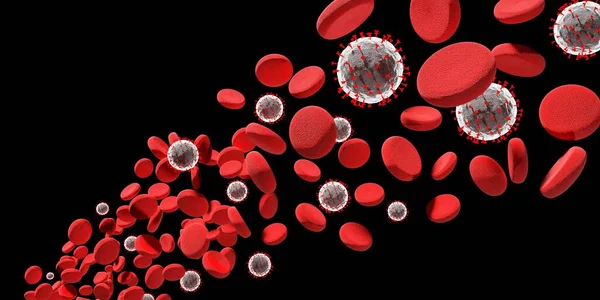 Coronavirus Covid Cellules Sanguines Illustration — Photo