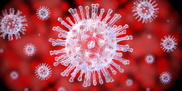 Coronavirus Covid 19概念 3D说明 — 图库照片