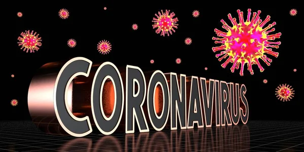 Coronavirus Covid Koncept Illustration - Stock-foto