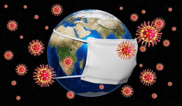 Globální Pandedmická Epidemie Koronaviru Chřipky Ilustrace — Stock fotografie