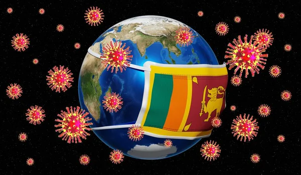 Globální Pandedmická Epidemie Koronaviru Chřipky Srí Lanka Ilustrace — Stock fotografie