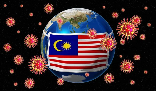 Penobatan Pandedmic Global Wabah Flu Malaysia Ilustrasi — Stok Foto