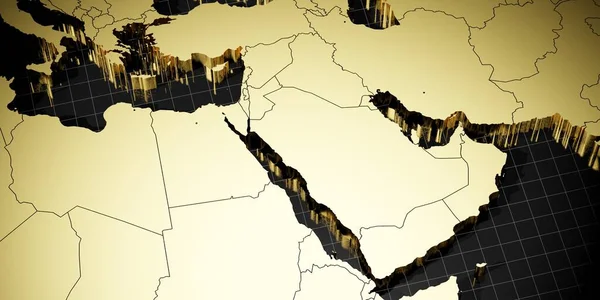 Arabian Peninsula and Africa - 3D illustration