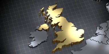 United Kingdom/ Great Britain/ England - country shape - 3D illustration