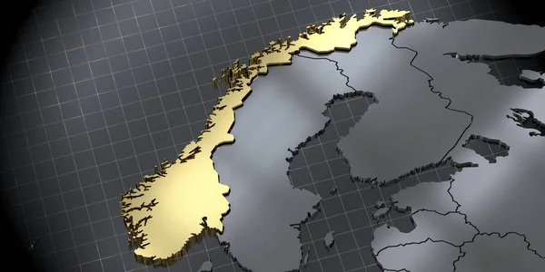Norvège Forme Pays Illustration — Photo