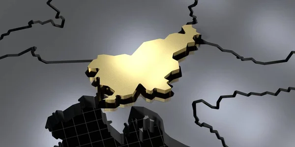 斯洛文尼亚 国家形态 3D图解 — 图库照片