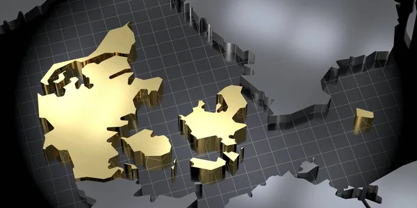 Dänemark Länderform Illustration — Stockfoto