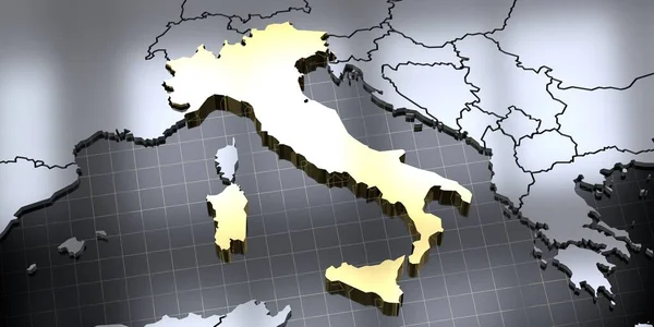 Italia Forma Del Paese Illustrazione — Foto Stock
