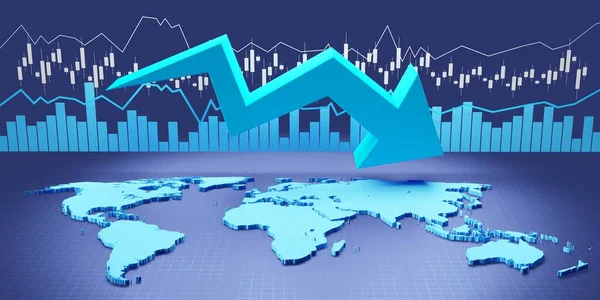 Gráfico Crise Financeira Ilustração — Fotografia de Stock