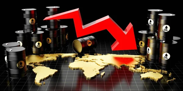 Oil Barrel Price Crash Illustration — Stock Photo, Image