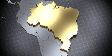Brezilya - ülke şekli - 3D illüstrasyon